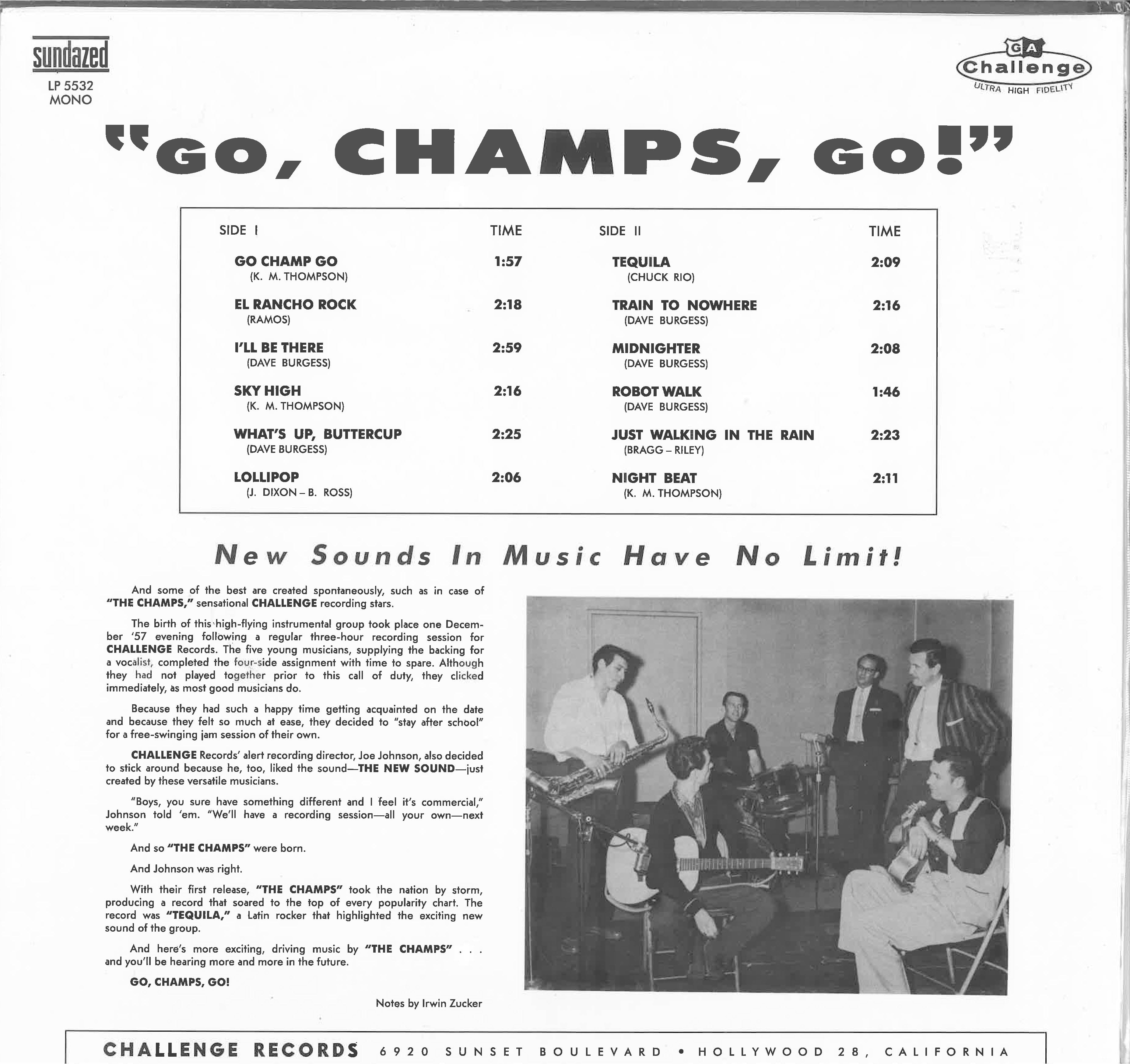 CHAMPS (チャンプス) - Go, Champs, Go! (US 1000枚限定復刻再発「ゴールドVINYL」 LP/New)