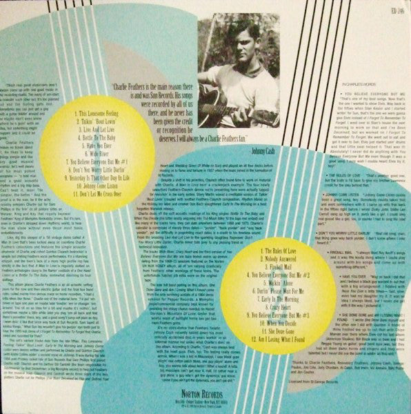 CHARLIE FEATHERS (チャーリー・フェザーズ) - Tip Top Daddy~Unissued Acoustic Demos 1958-73 (US Ltd.LP/New)