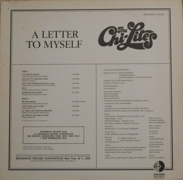 CHI-LITES (チャイ・ライツ) - A Letter To Myself (US Ltd. Reissue LP/New)