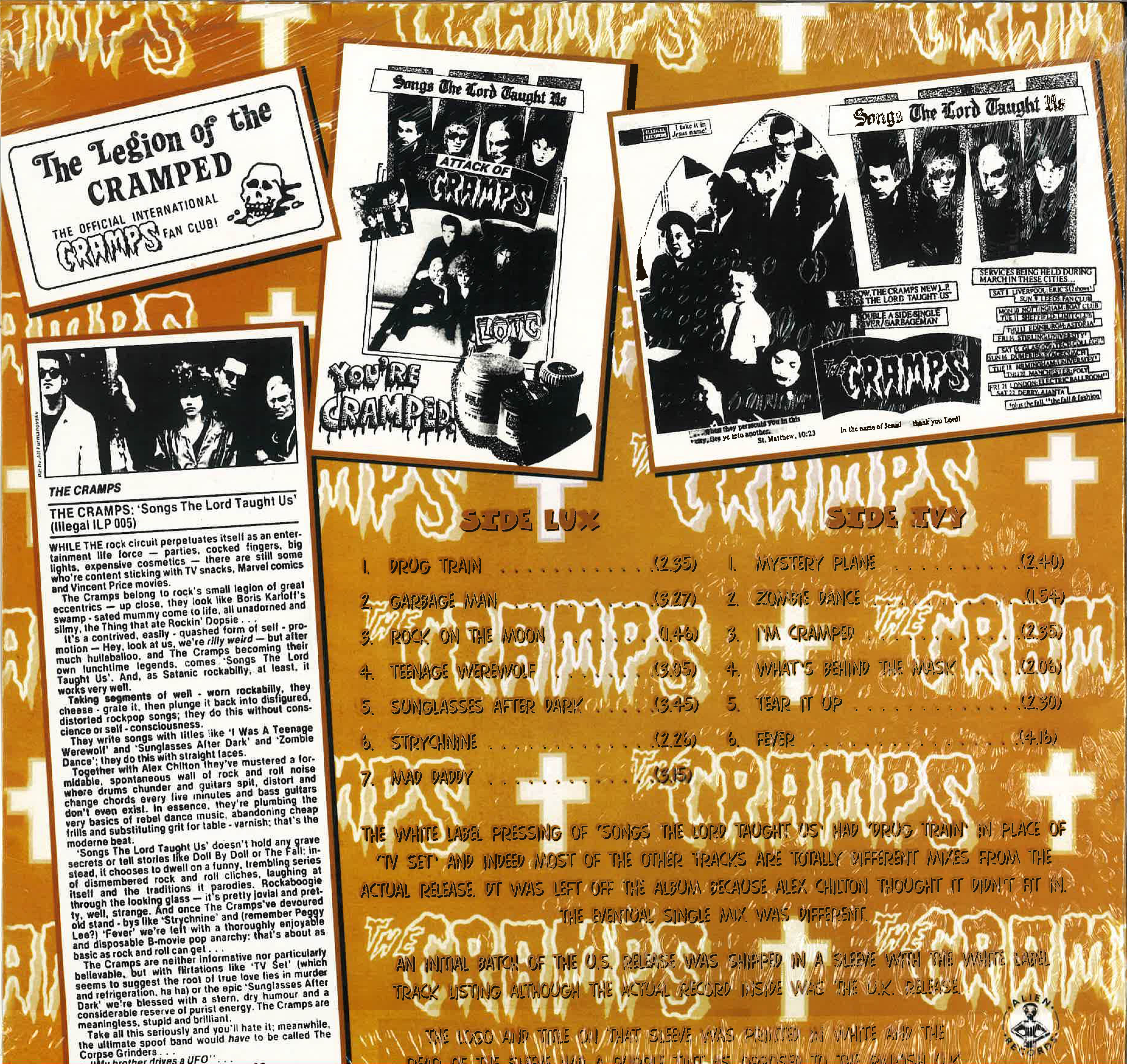 CRAMPS (クランプス) - Songs The Lord Might Have Taught Us (EU Limited Color Vinyl LP/New)