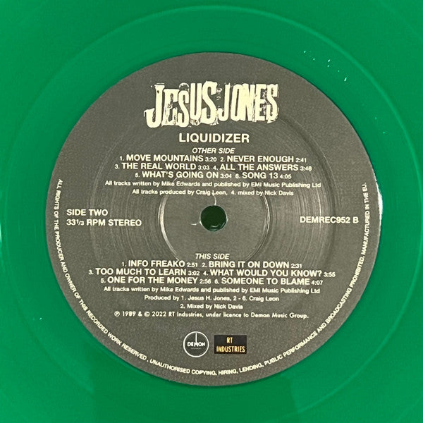 JESUS JONES (ジーザス・ジョーンズ) - Liquidizer (EU 限定復刻再発クリアグリーンヴァイナル LP/NEW)