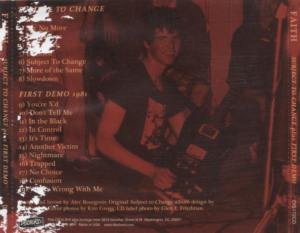 FAITH, THE (ザ・フェイス) - Subject To Change Plus First Demo (US Limited CD/ New)