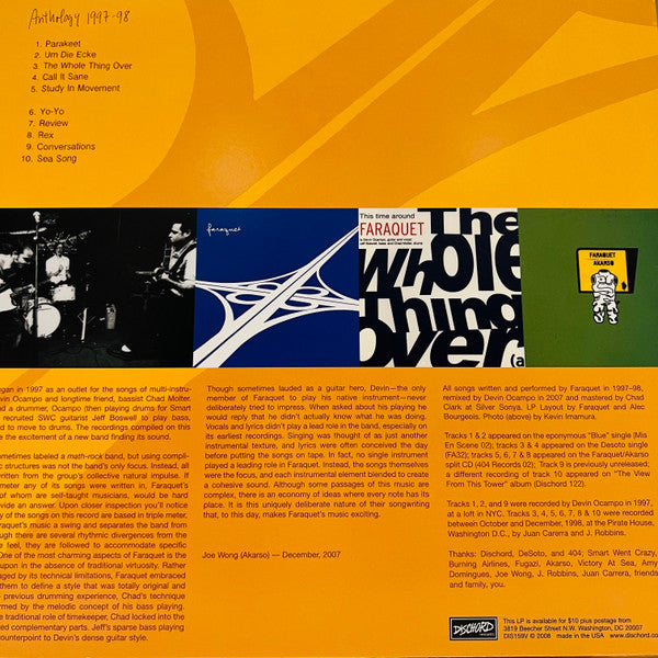 FARAQUET (ファラケット) - Anthlogy 1997-98 (US 限定復刻再発 LP/NEW)