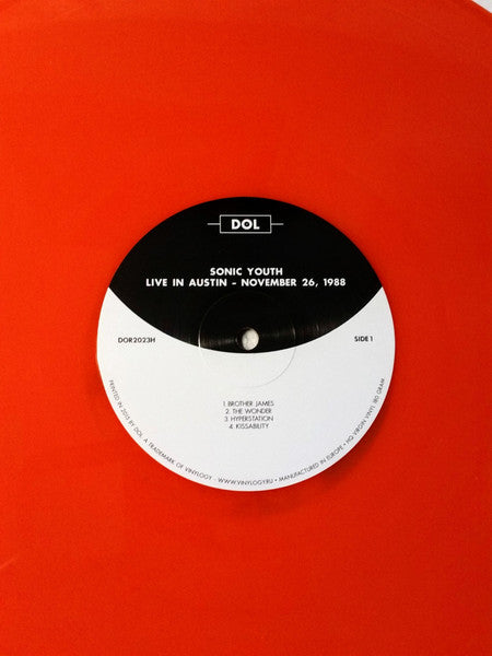 SONIC YOUTH (ソニック・ユース) - Live In Austin - November 26, 1988 (EU Limited Reissue 180g Orange Vinyl LP/NEW)