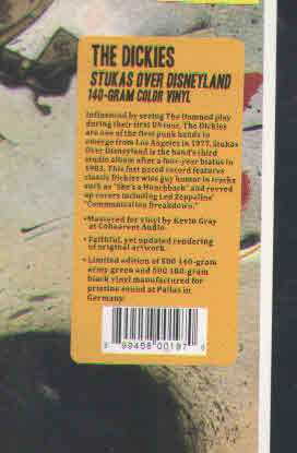DICKIES, THE (ザ・ディッキーズ) - Stukas Over Disneyland (US Ltd.Color Vinyl 140g LP / New)