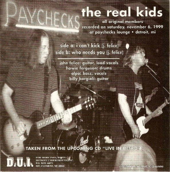 REAL KIDS, THE (ザ・リアル・キッズ) - Live In Detroit (US 限定プレス 7"「廃盤 New」)