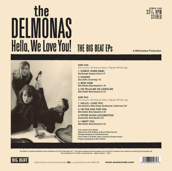 DELMONAS (デルモナス) - Hello, We Love You! (UK 限定再発 10" Mini LP/New) '84年同時発売1st/2nd 各4曲入りEPのカップリング再発!