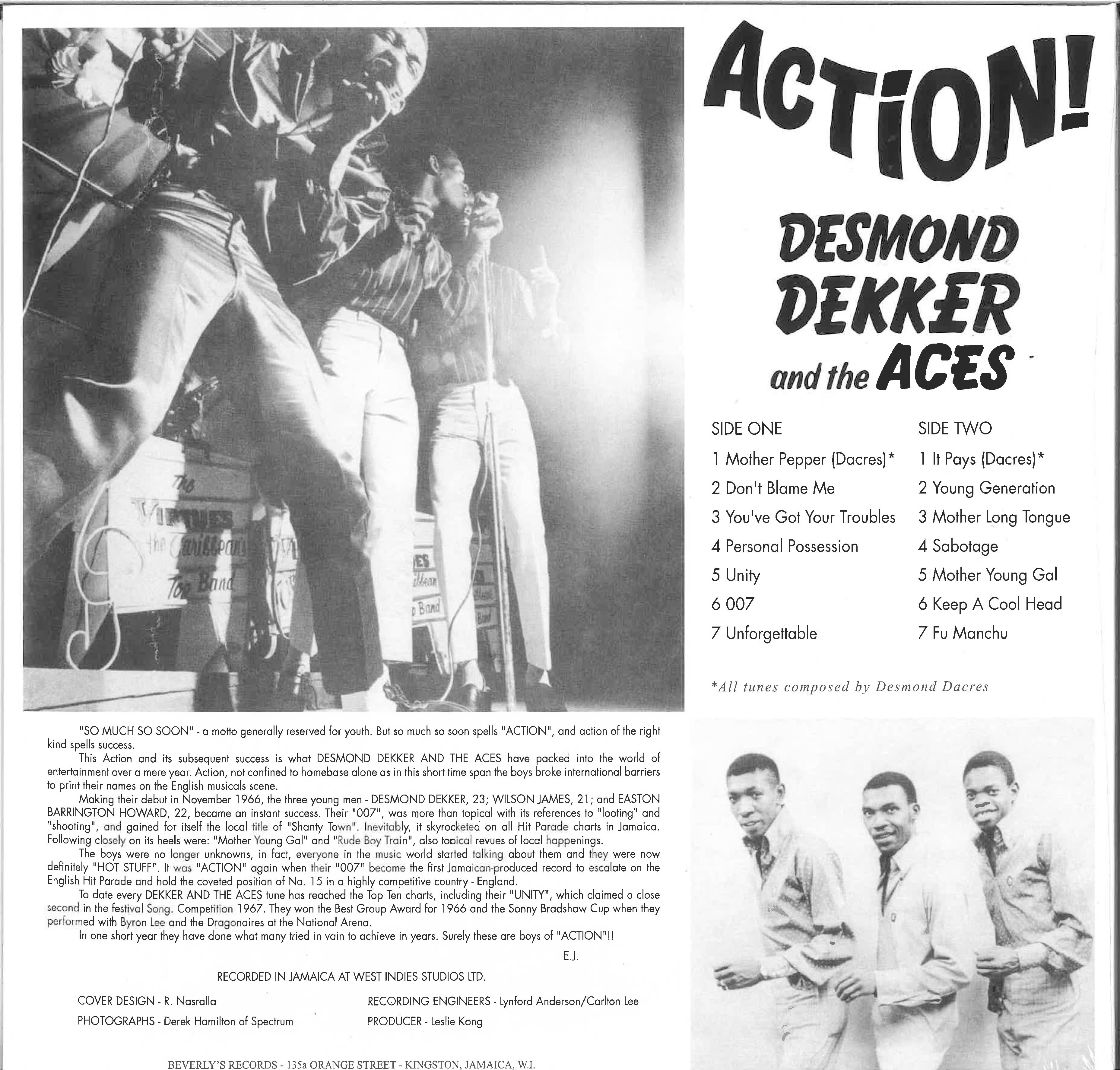 DESMOND DEKKER & The Aces (デスモンド・デッカー) - Action! (Jamaica Ltd.Reissue LP/New)