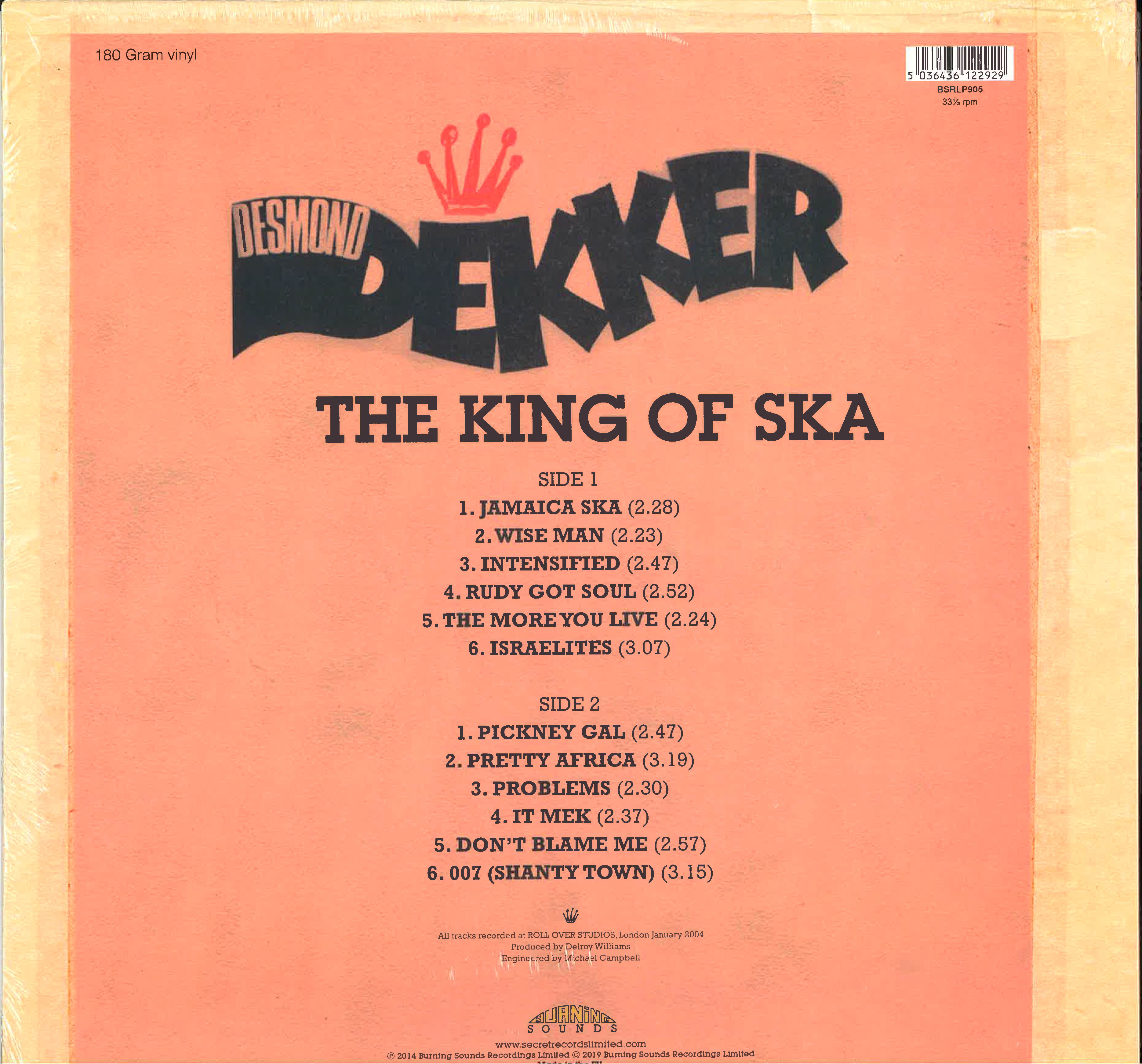DESMOND DEKKER (デスモンド・デッカー) - The KIng Of Ska (UK Ltd.Reissue 180g Red Vinyl LP/New)