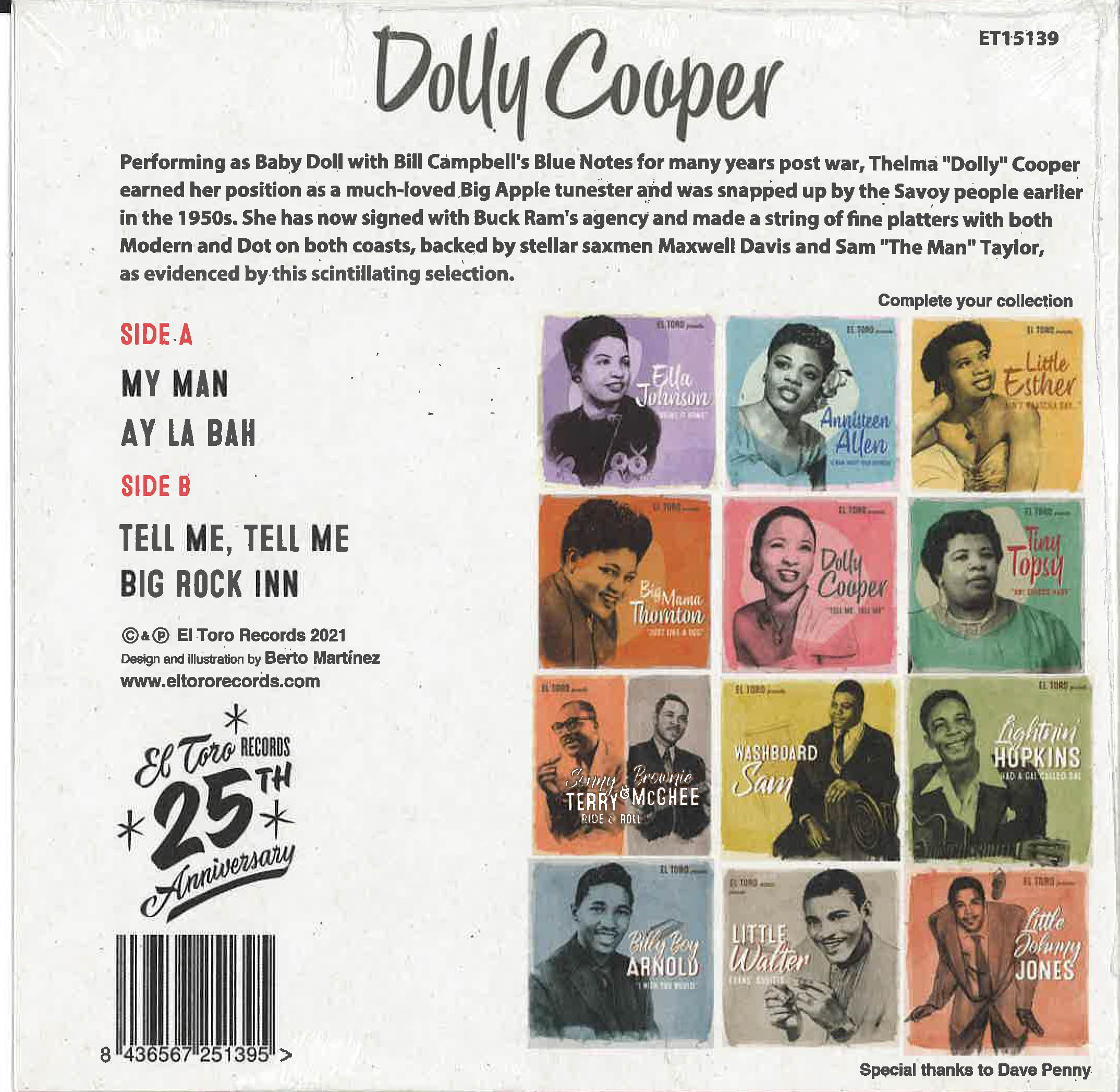 DOLLY COOPER (ドリー・クーパー) - My Man +3 (Spain 限定ジャケ付き再発4曲入り 7"EP/New)