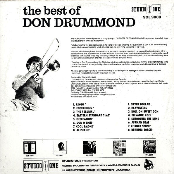 DON DRUMMOND (ドン・ドラモンド) - The Best Of Don Drummond (Jamaica Ltd.Reissue LP/New)