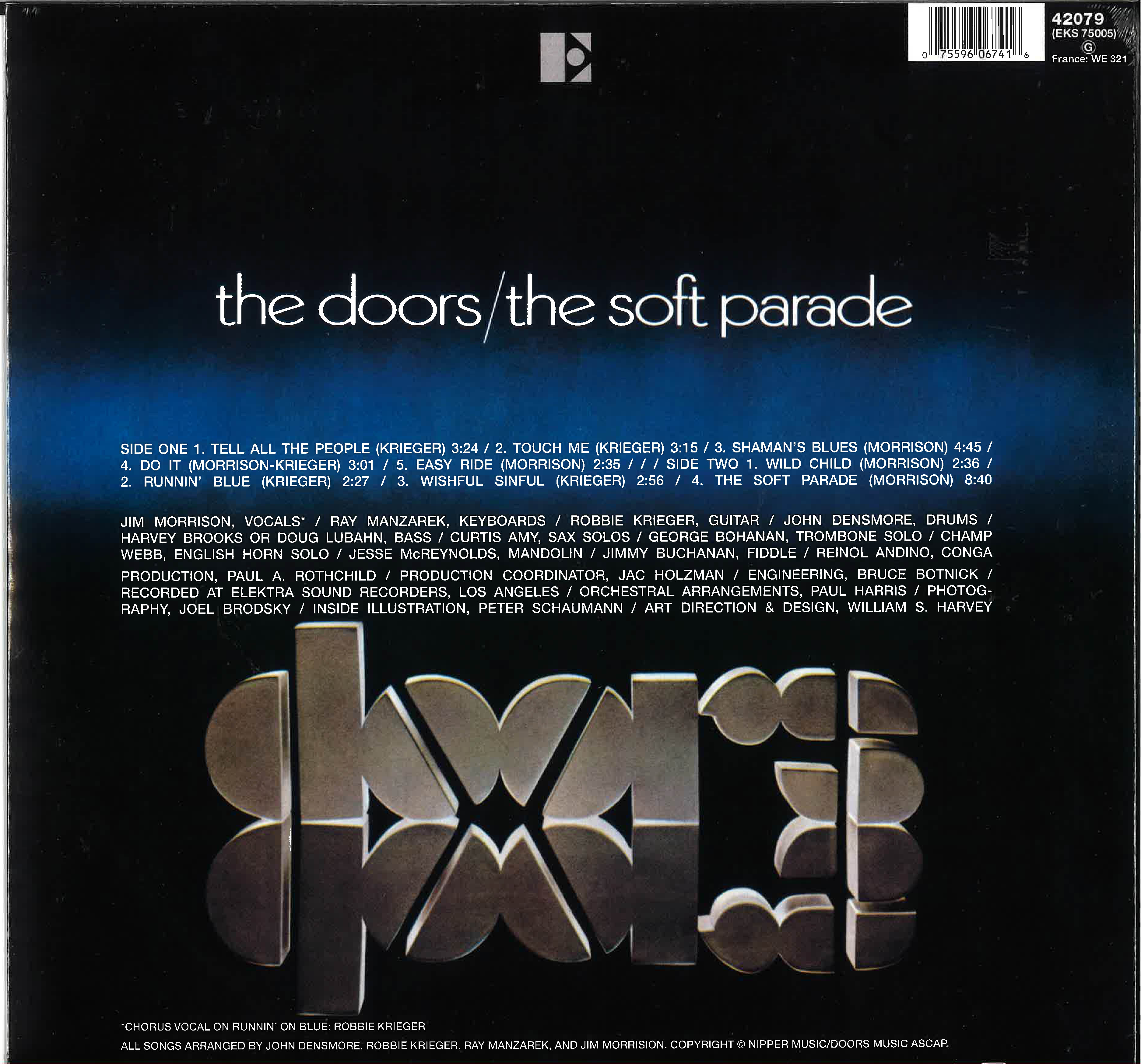 DOORS (ドアーズ) - The Soft Parade (EU 限定復刻再発アナログ LP/New)'69年名作4作目アルバム!