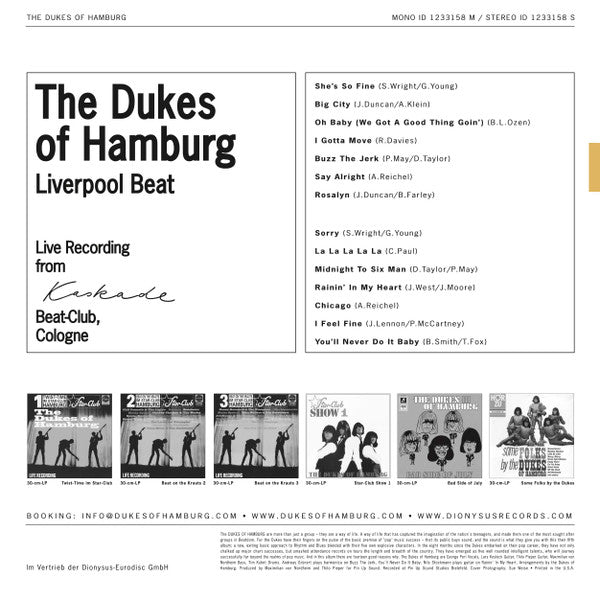 DUKES OF HAMBURG (デュークス・オブ・ハンブルグ) - Liverpool Beat (US Limited Stereo LP/New廃盤)