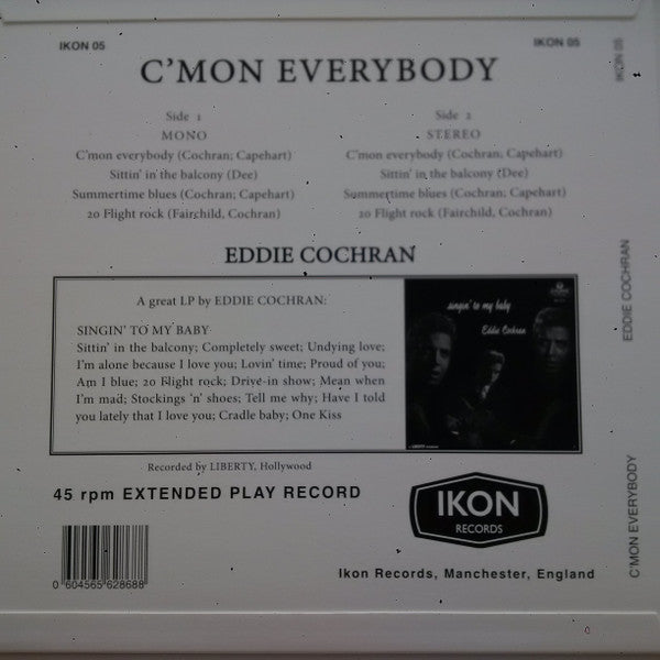 EDDIE COCHRAN (エディ・コクラン) - C'mon Everybody (UK 500 Ltd.Reissue Orange VInyl 10" Mini LP/New)