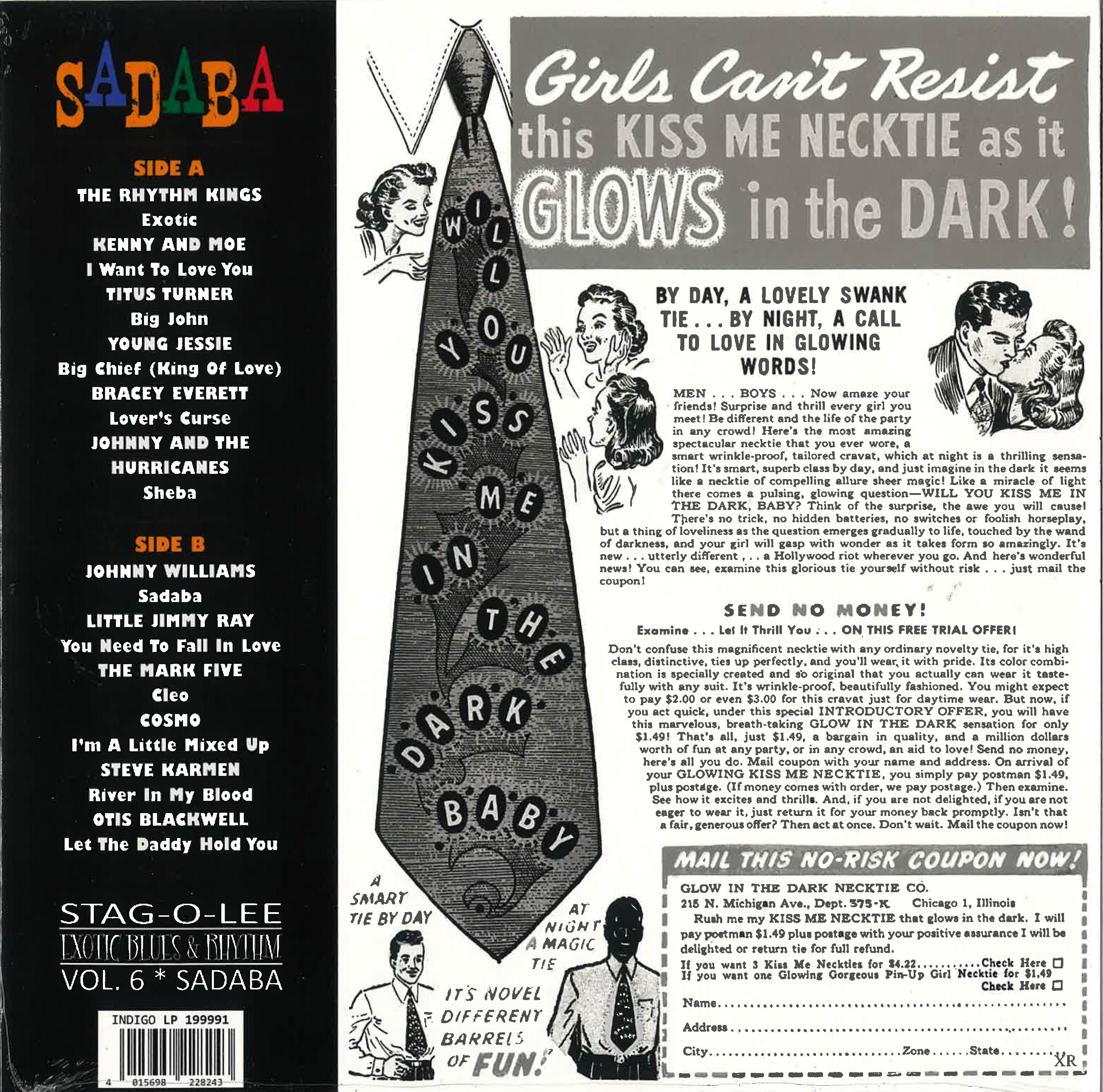 V.A. (エギゾ・ポップコーン珍曲コンピ) - Exotic Blues & Rhythm Vol.6 : Sadaba (German Ltd.Clear Vinyl 10" LP/New)