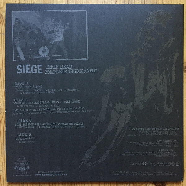 SIEGE (シージ) - Drop Dead - Complete Discography (Italy 150 Ltd.Splatter Vinyl 2xLP 「廃盤 New」/Diehard 1 )