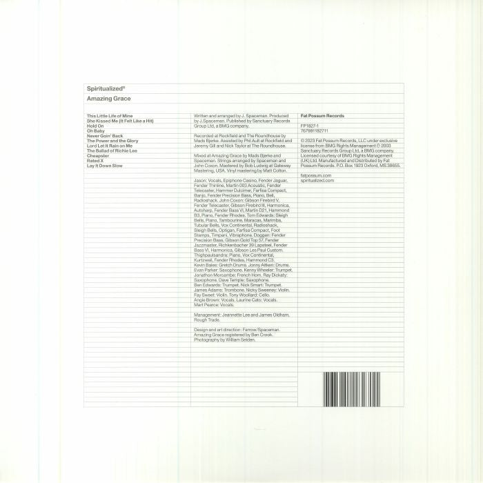 SPIRITUALIZED (スピリチュアライズド) - Amazing Grace (US 限定復刻リマスター再発グレーヴァイナル LP/NEW)