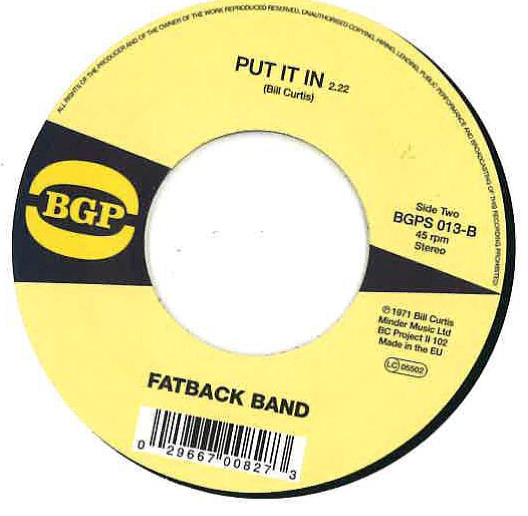 FATBACK BAND (ファットバック・バンド) - Peace, Love Not War / Put It In (UK Ltd.Reissue 7"/New)