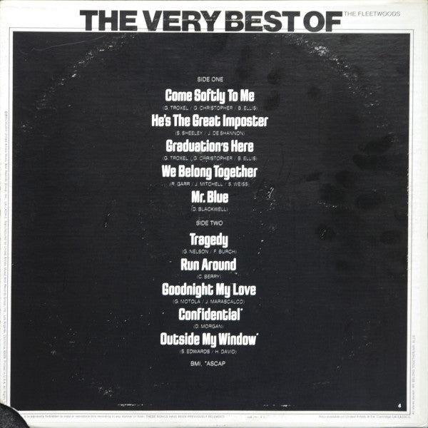 FLEETWOODS (フリートウッズ) - The Very Best Of The Fleetwoods (US '75 オリジナル LP-バーコード無しジャケ /New 廃盤)