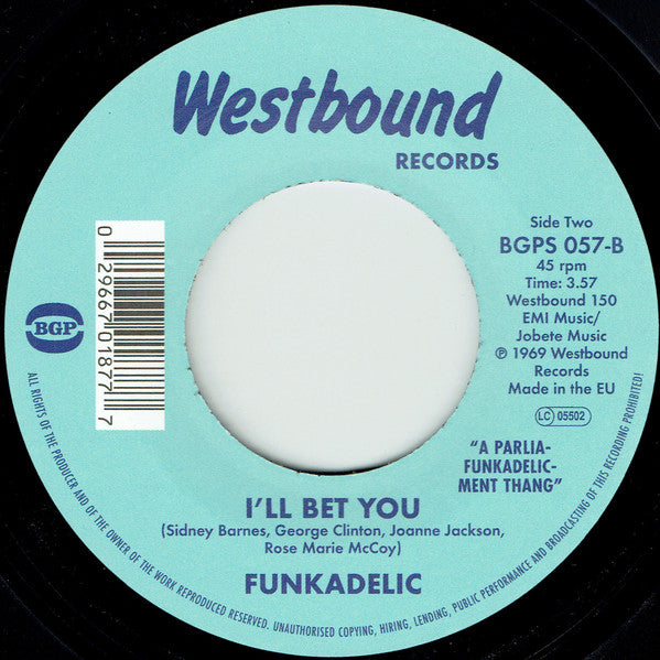 FUNKADELIC (ファンカデリック) - Can't Shake It Loose / I'll Bet You (UK Ltd.Reissue 7"/New)