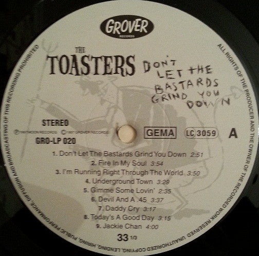 TOASTERS, THE (ザ ・トースターズ) - Don't Let The Bastards Grind You Down (ドイツ 限定プレス LP「廃盤 New」)