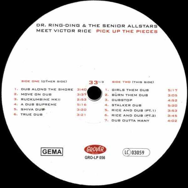 DR. RING-DING & THE SENIOR ALLSTARS meet Victor Rice (ドクター・リング・ディング & ザ ・シニアオールスターズ・ミート・ヴィクター・ライス) - Pick Up The Pieces (German 限定プレス LP「廃盤 New」)