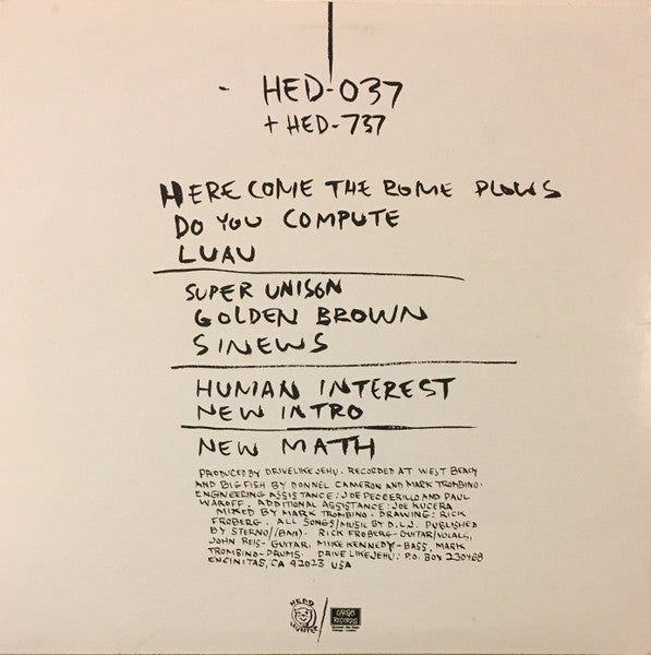 DRIVE LIKE JEHU (ドライヴ・ライク・ジェフー) - Yank Crime (US 限定復刻再発 LP+7インチ/NEW)