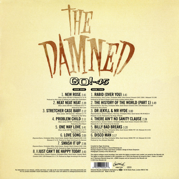 DAMNED, THE (ザ・ダムド)  - Go! - 45 (UK Ltd.Red Vinyl 180g LP / New)