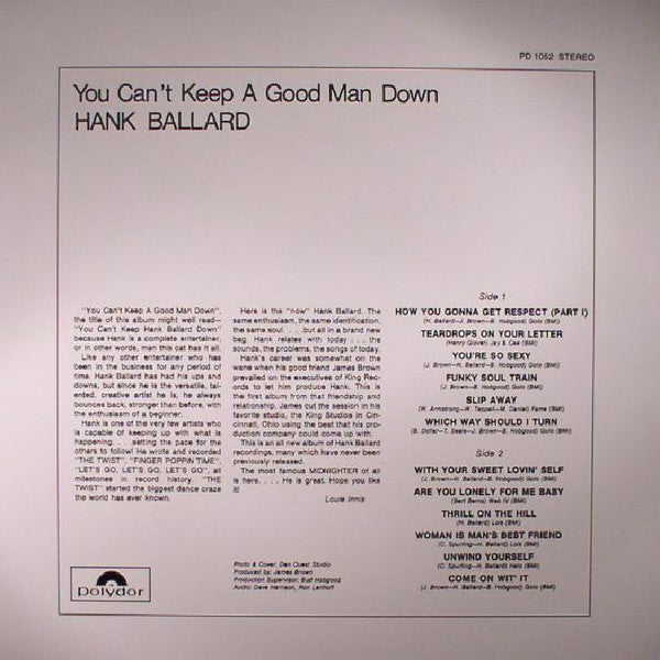 HANK BALLARD (ハンク・バラード ) - You Can't Keep A Good Man Down (US Ltd.Reissue LP/New)