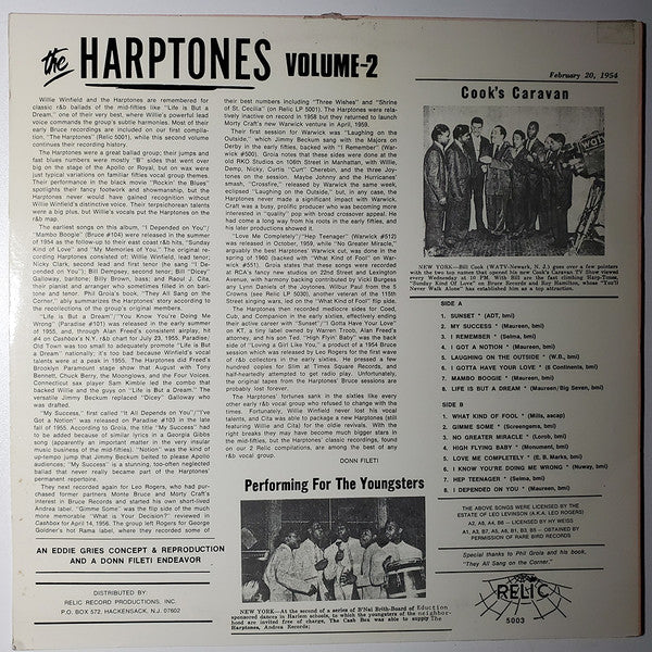 HARPTONES (ハープトーンズ) - featuring.WILLIE WINFIELD Vol.2 (US 限定再発150g LP/廃盤 New)