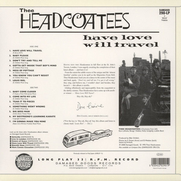 HEADCOATEES (ヘッドコーティーズ) - Have Love Will Travel (UK 定復刻再発「黒盤」LP/New)