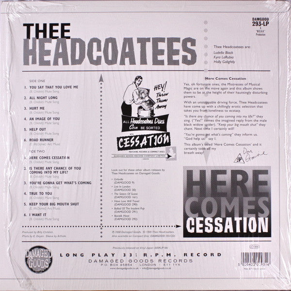 HEADCOATEES (ヘッドコーティーズ) - Here Comes Cessation (UK限定復刻再発「ブラックVINYL」LP/New)