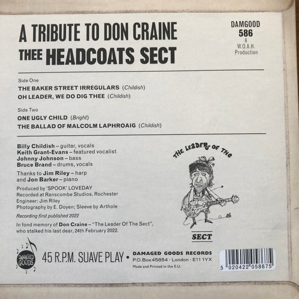 HEADCOATS SECT (ヘッドコーツ・セクト) - A Tribute To Don Craine (UK 限定リリース 4-Track 7"EP/New)