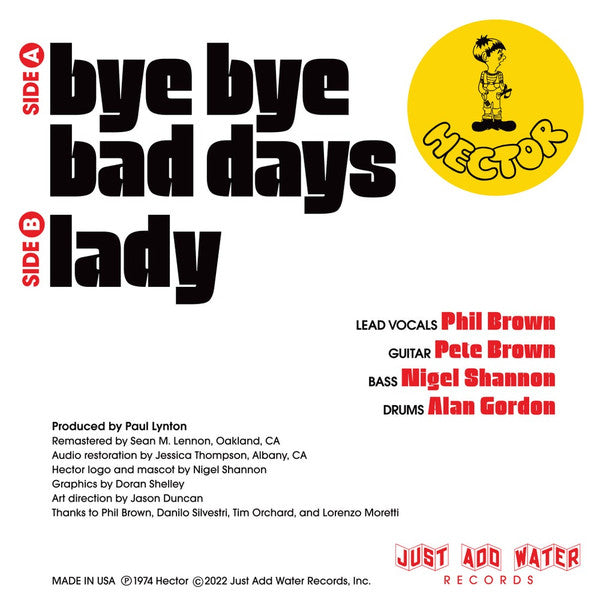 HECTOR (ヘクター) - Bye Bye Bad Days / Lady (US 900 Ltd.Reissue 7"+PS/New)