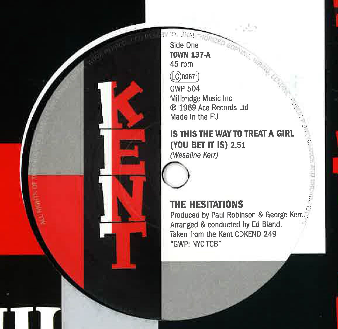 HESITATIONS / MARY LOVE CORMER (ヘジテーションズ / メアリー・ラブ・コーナー) - Is This The Way To Treat A Girl (UK 正規限定再発 7"+カンパニースリーブ/New)クロスオーヴァー名曲カップリング!