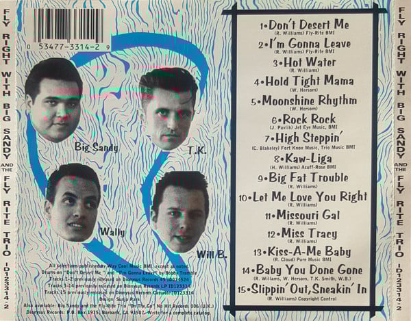 BIG SANDY & HIS FLY-RITE TRIO (ビッグ・サンディ & ヒズ・フライ・ライト・トリオ) - Fly Right With... (US 限定復刻再発 CD/NEW)