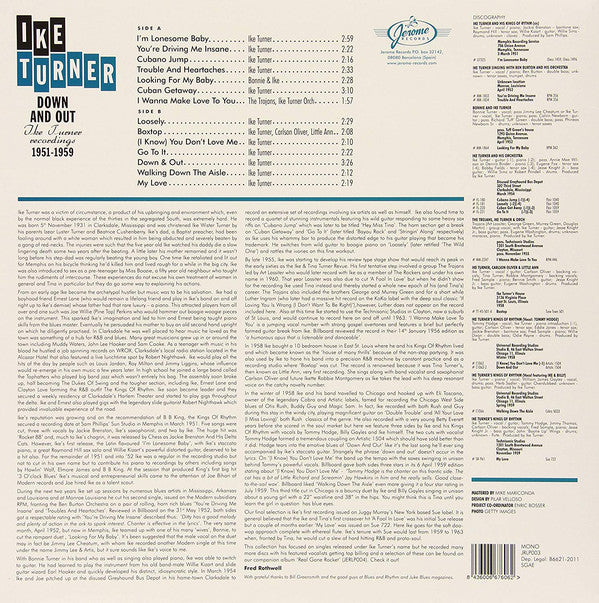IKE TURNER (アイク・ターナー) - Down And Out (Spain 限定リリース・モノラル LP/廃盤 New)'51〜'59年ソロ、セッション編集コンピ