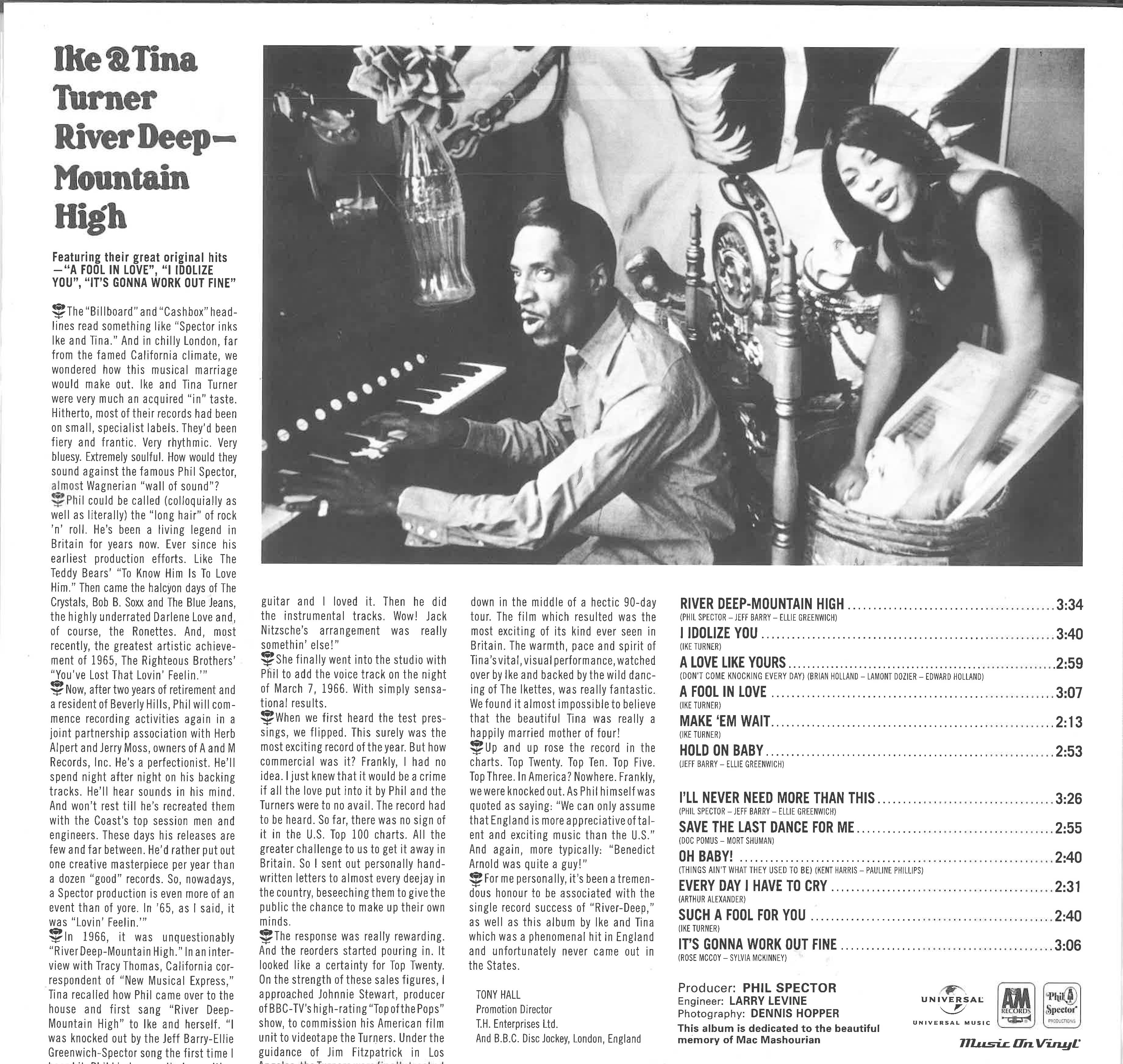 IKE & TINA TURNER (アイク&ティナ・ターナー) - River Deep Mountain High (EU M.O.V社限定リマスター再発「180g 高音質」ステレオ LP/New)