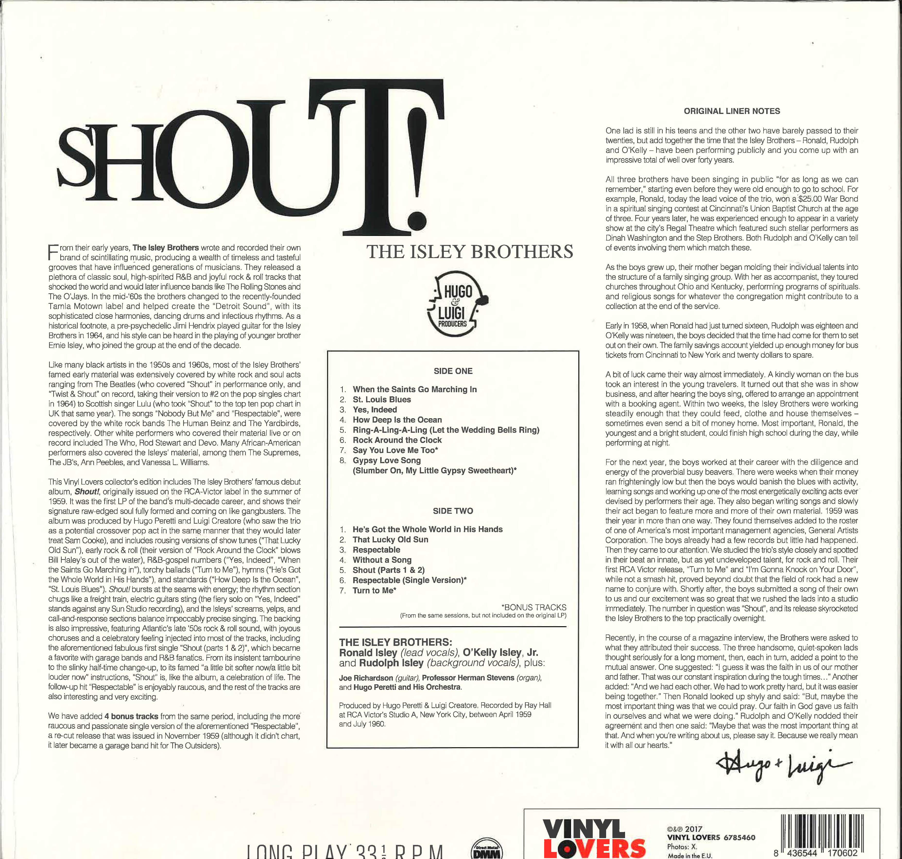 ISLEY BROTHERS (アイズレー・ブラザーズ) - Shout! (EU 限定ボーナス入り再発 180g LP/New)