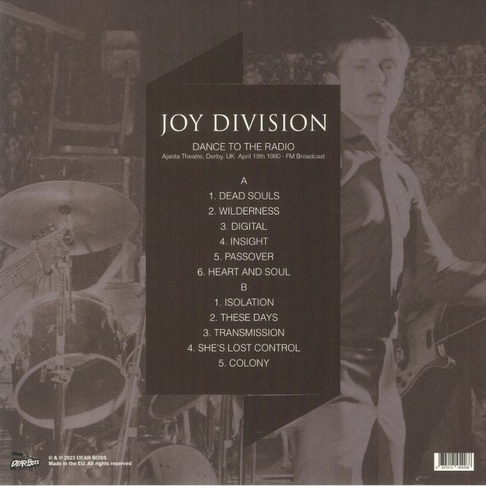 JOY DIVISION (ジョイ・ディヴィジョン) - Dance To The Radio - Ajanta Theatre, Derby, UK April 19th 1980 - FM Broadcast (EU 限定リリース LP/NEW)