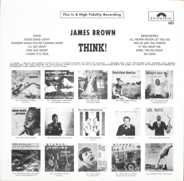 JAMES BROWN (ジェームス・ブラウン) - Think! (US 限定復刻再発 LP/New)