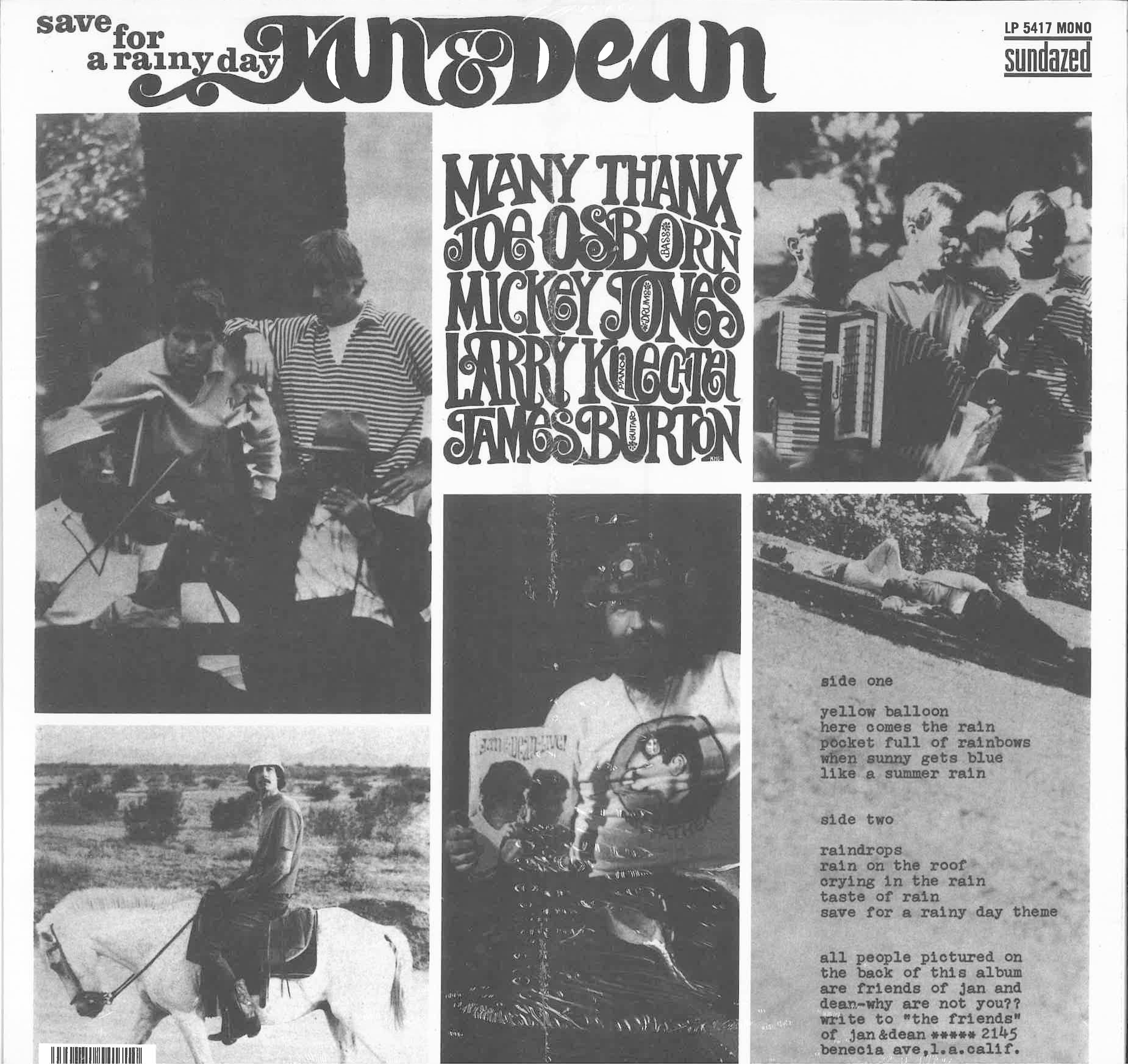 JAN & DEAN (ジャン&ディーン) - Save For A Rainy Day (US Ltd.Reissue 180g Mono LP/New)