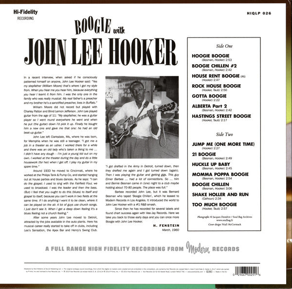 JOHN LEE HOOKER (ジョン・リー・フッカー) - Boogie With John Lee Hooker (UK Ltd.Mono LP/New)