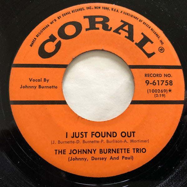 JOHNNY BURNETTE TRIO (ジョニー・バーネット) - Lonesome Train (US 限定復刻リプロ再発 7"+復刻カンパニースリーブ/New)