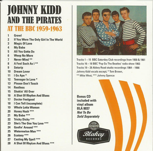 JOHNNY KIDD & THE PIRATES (ジョニー・キッド & ザ・パイレーツ) - At The BBC 1959-1963 (EU 限定プレスLP+CD/New)