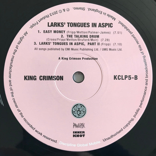 KING CRIMSON (キング・クリムゾン) - Larks' Tongues In Aspic (UK 限定リマスター再発 200g LP/New)