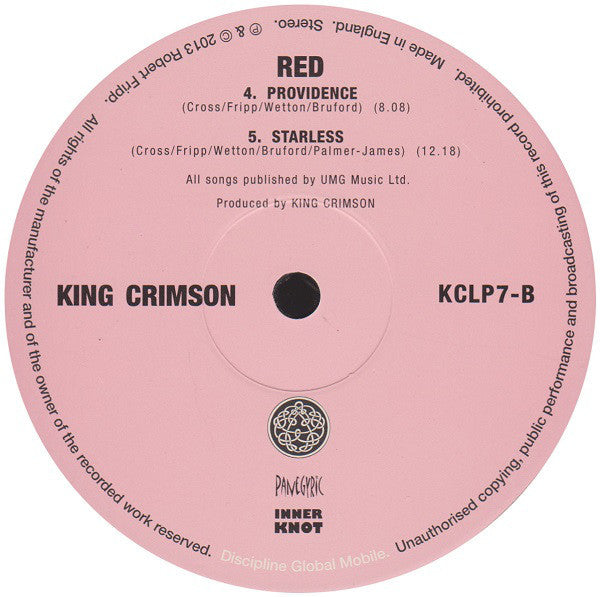 KING CRIMSON (キング・クリムゾン) - Red (UK-EU 共通限定復刻再発 200g LP/New)