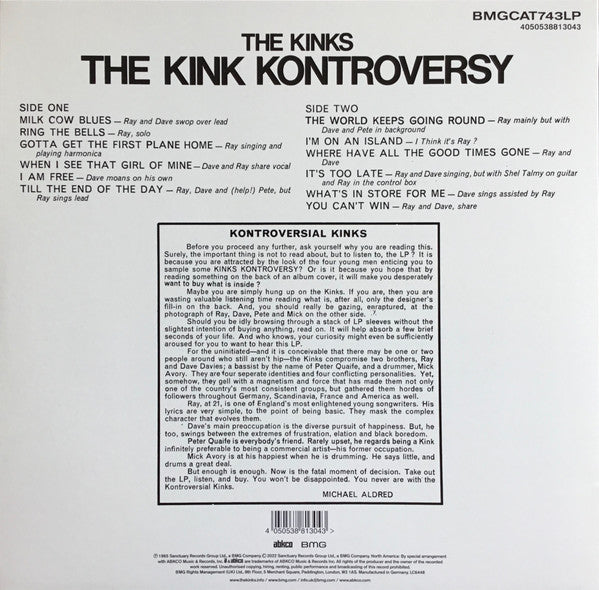 KINKS (キンクス) - The Kink Kontroversy (EU 限定復刻再発モノラル LP/New BMGCAT-743LP)