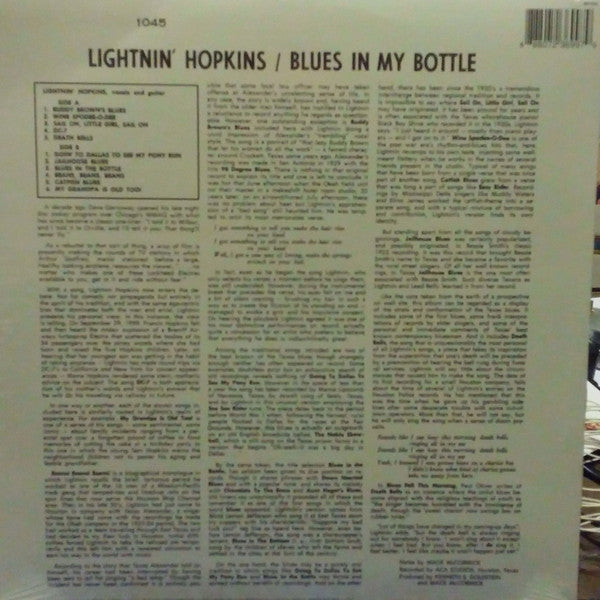 LIGHTNIN’ HOPKINS (LIGHTNING HOPKINS) (ライトニン・ホプキンス) - Blues In My Bottle (US Ltd.Reissue LP/New)