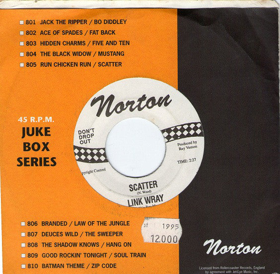 LINK WRAY & HIS RAYMEN (リンク・レイ) - Run Chicken Run / Scatter (US 限定再発 7”+カンパニー・スリーブ/廃盤 New)